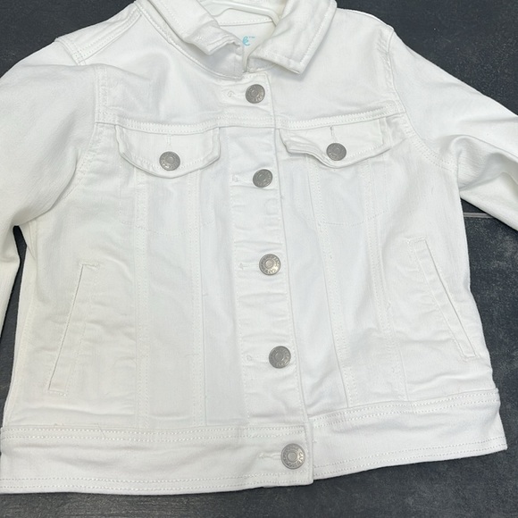 Cat & Jack Girls White Jean Jacket- size medium (7/8) - Picture 5 of 9